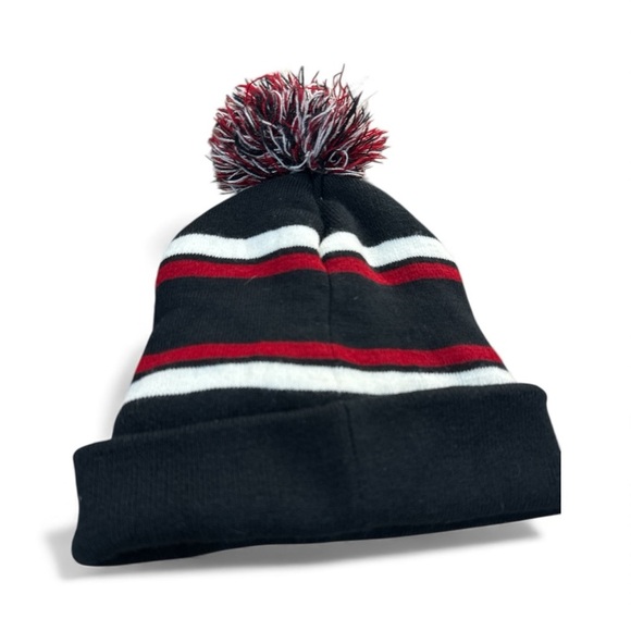 True North Women's Pom-Pom Beanie - Black and Red - Picture 2 of 3